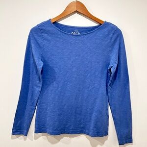 J.Crew Factory Long-Sleeve Boat Neck Artist Tee - Small - Periwinkle Blue